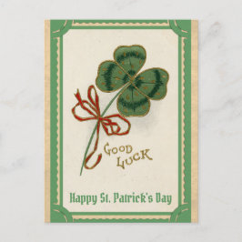 St Patricks Day Vintag Viel Glück Kleeblatt Postkarte