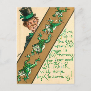 St Patrick's Day Vintage "Froggy" Card Postkarte