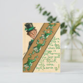 St Patrick's Day Vintage "Froggy" Card Postkarte (Stehend Vorderseite)