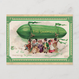 St Patricks Day Vintages irisches Kleeblatt Blimp Postkarte