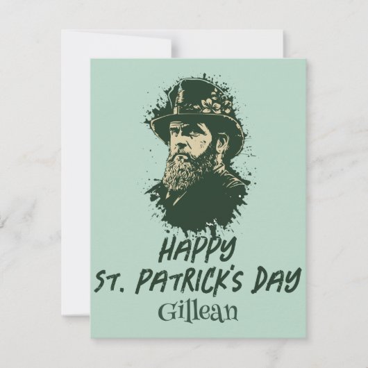 St. Patrick's Day Vintages Kleeblatt personalisier (Vorderseite)