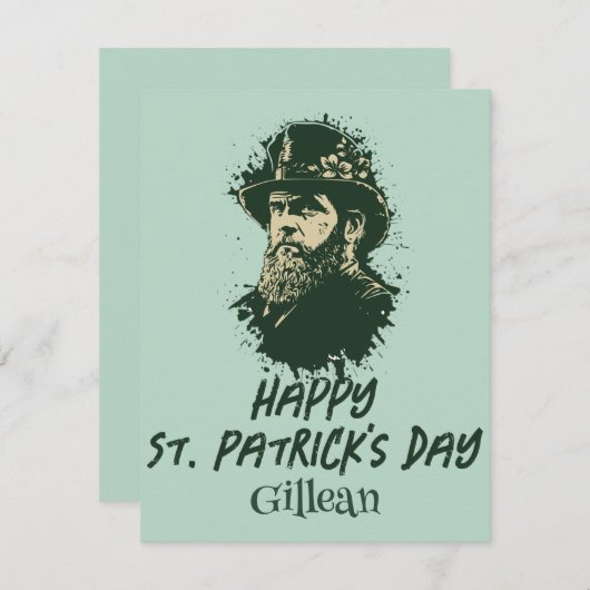 St. Patrick's Day Vintages Kleeblatt personalisier (Vorne/Hinten)
