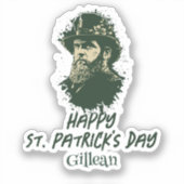St. Patrick's Day Vintages Kleeblatt personalisier Aufkleber (Vorderseite)