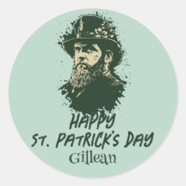 St. Patrick's Day Vintages Kleeblatt personalisier Runder Aufkleber