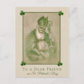 St. Patrick's Day Vintages Kleeblatt Postkarte (Vorderseite)