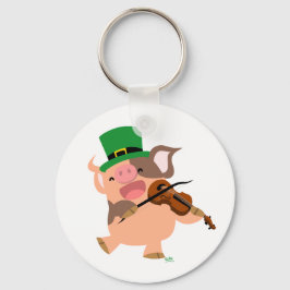 St Patrick's Day Violinist Schweinefleisch Schlüss Schlüsselanhänger
