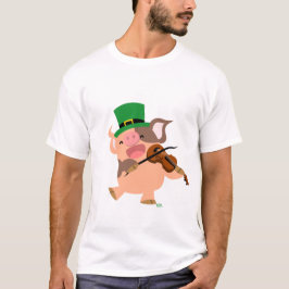 St Patrick's Day Violinist Schweinefleisch T - Shi T-Shirt