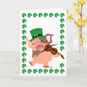 St Patrick's Day Violinist Schweinegrippe Grußkart Karte (Gelbe Blume)