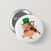 St Patrick's Day Violinist Schweineknopf Abzeichen Button (Vorne & Hinten)