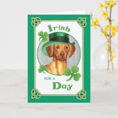 St. Patrick's Day Vizsla Karte (Gelbe Blume)