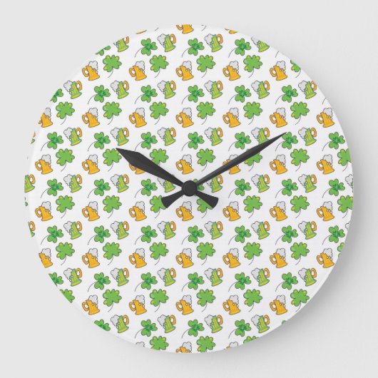St. Patrick's Day Wall Clock Große Wanduhr (Vorderseite)