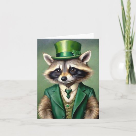 St. Patrick's Day Waschbär Karte (Vorderseite)