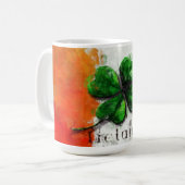 St. Patrick's Day - Wasserfarbe Clover Irland Flag Kaffeetasse (Vorderseite Links)