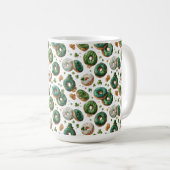 St. Patricks Day Wasserfarbe Donut & Kleeblatt Kaffeetasse (VorderseiteRechts)