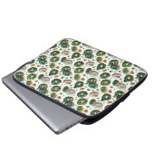 St. Patricks Day Wasserfarbe Donut & Kleeblatt Laptopschutzhülle (Vorne Knopf)