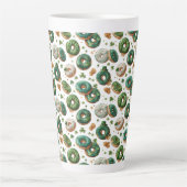 St. Patricks Day Wasserfarbe Donut & Kleeblatt Milchtasse (Vorderseite)