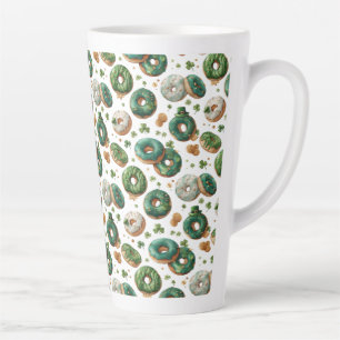 St. Patricks Day Wasserfarbe Donut & Kleeblatt Milchtasse