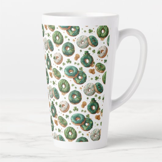 St. Patricks Day Wasserfarbe Donut & Kleeblatt Milchtasse (Rechts)