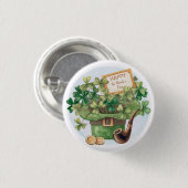 St. Patrick's Day Watercolor Spektakuläre Schaltfl Button (Vorne & Hinten)
