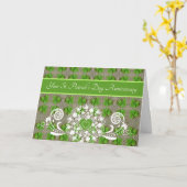 St. Patrick's Day Wedding Anniversary Kleeblatts Karte (Gelbe Blume)