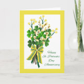 St. Patrick's Day Wedding Anniversary Kleeblatts Karte (Vorderseite)