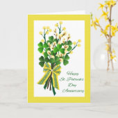 St. Patrick's Day Wedding Anniversary Kleeblatts Karte (Gelbe Blume)
