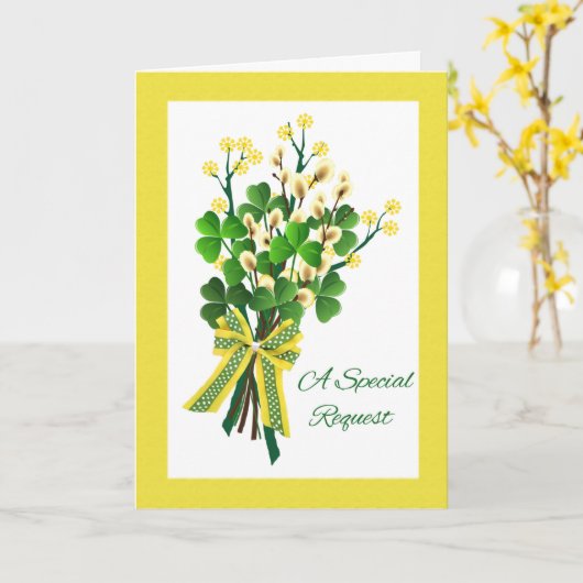 St. Patrick's Day Wedding Bridesmaid Einladung (Gelbe Blume)
