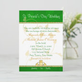 St. Patrick's Day Wedding Einladung Claddaugh (Stehend Vorderseite)