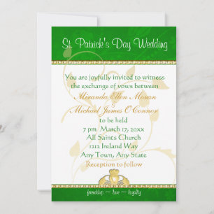 St. Patrick's Day Wedding Einladung Claddaugh