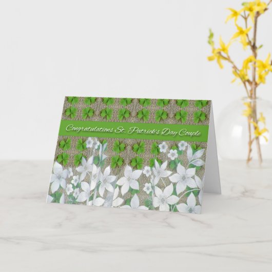 St. Patrick's Day Wedding Glückwunschkarte Karte (Gelbe Blume)