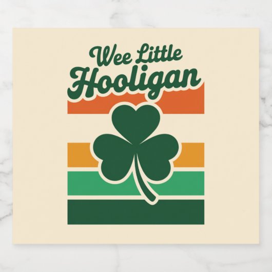 St Patricks Day Wee Little Hooligan Funny Bierflaschenetikett (Einzelnes Label)