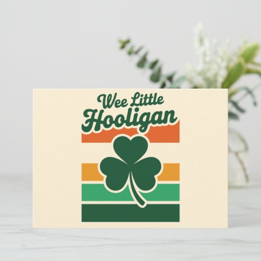 St Patricks Day Wee Little Hooligan Funny Einladung (Stehend Vorderseite)