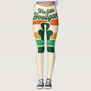 St Patricks Day Wee Little Hooligan Funny Leggings