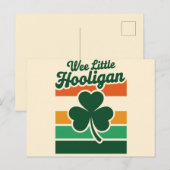 St Patricks Day Wee Little Hooligan Funny Postkarte (Vorne/Hinten)