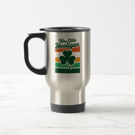 St Patricks Day Wee Little Hooligan Funny Reisebecher (Links)