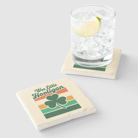 St Patricks Day Wee Little Hooligan Funny Steinuntersetzer (Seitenansicht)