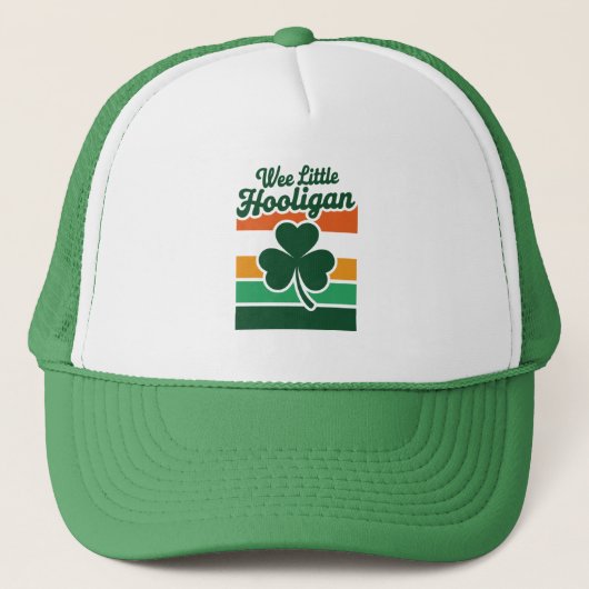 St Patricks Day Wee Little Hooligan Funny Truckerkappe (Vorderseite)