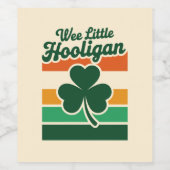 St Patricks Day Wee Little Hooligan Funny Weinetikett (Einzelnes Label)
