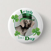 St. Patrick's Day Weimaraner Button (Vorderseite)