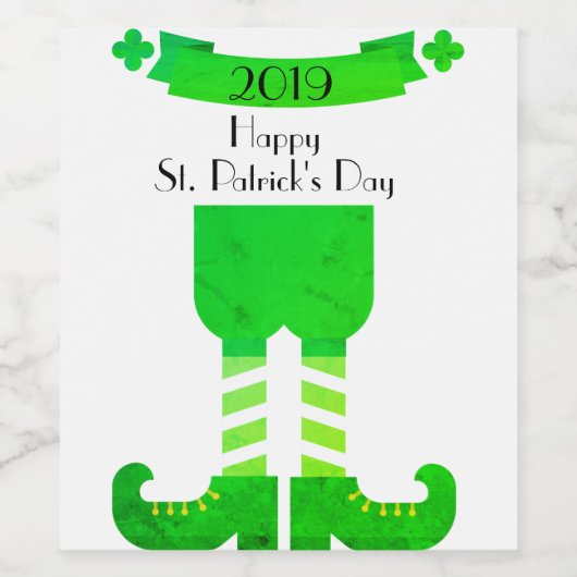 St. Patrick's Day Weinetikett (Einzelnes Label)
