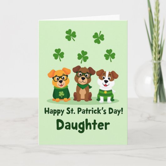 St. Patricks Day Welpen Karte (Vorderseite)