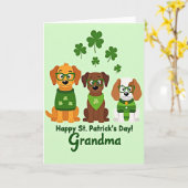 St. Patricks Day Welpen Oma Karte (Gelbe Blume)
