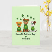 St. Patricks Day Welpen Opa Karte (Gelbe Blume)