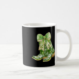 St. Patricks Day Western Coastal Cowgirl Grün Kuh Kaffeetasse