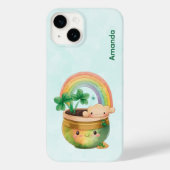St. Patrick's Day Whimsical Rainbow & Clover Case-Mate iPhone Hülle (Rückseite)