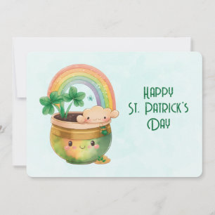 St. Patrick's Day Whimsical Rainbow & Clover Feiertagskarte