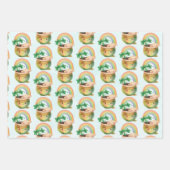 St. Patrick's Day Whimsical Rainbow & Clover Geschenkpapier Set (Vorderseite)
