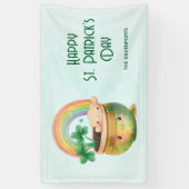 St. Patrick's Day Whimsical Rainbow & Clover Party Banner (Vertikal)