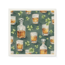 St. Patrick's Day Whiskey und Shamrock-Muster