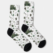 St Patrick's Day White & Green Skulls & Rose Socken (Rechts)